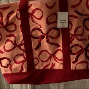 Kirkland Signature Pink and Red Ribbon Tote